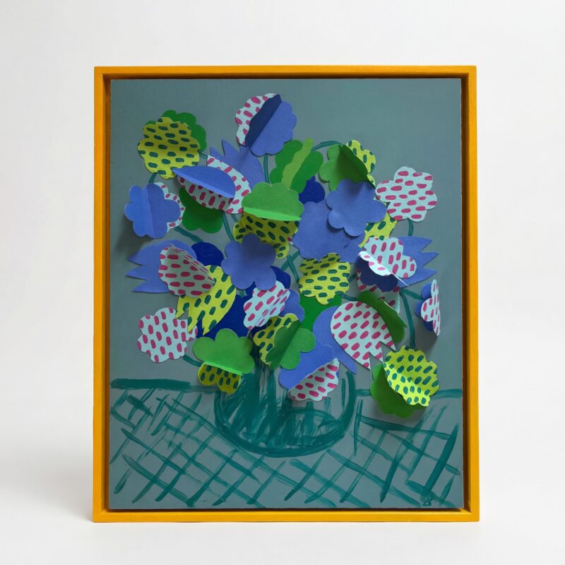 flowers-table-I-green-blue-justyna-porowska-painting-ceramic-art
